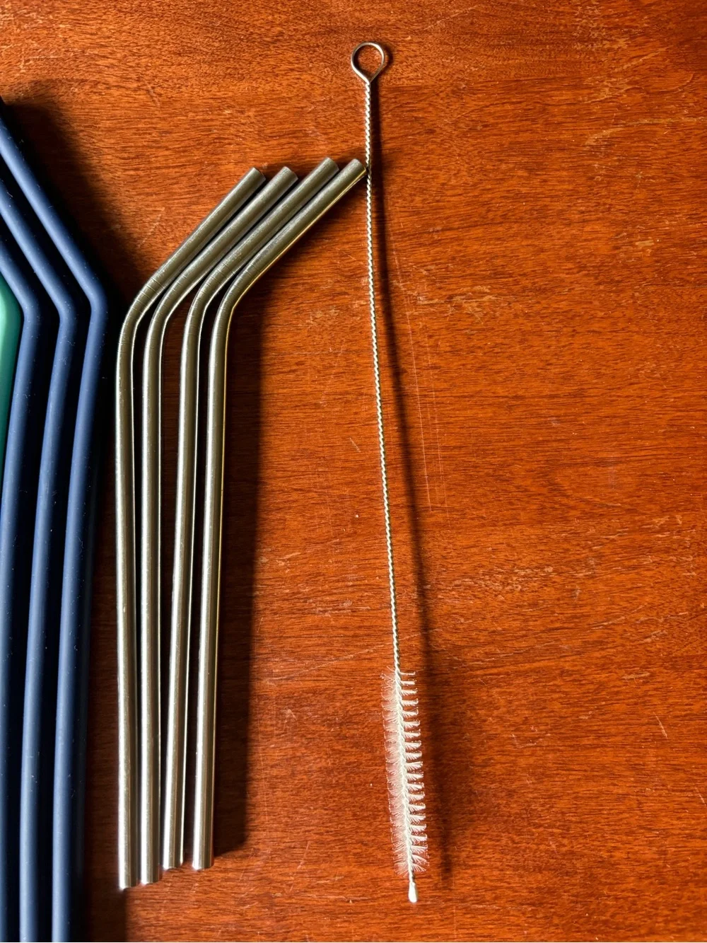 2/$20 Reusable Straws: Silicone and Stainless Steel w Straw Cleaning Brush